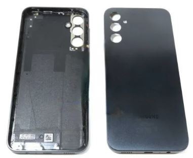 Samsung A145 A14 4G 2023 aizmugurējais vāciņš, melns (bez kameras stikliņa), oriģināls (lietots, C klase)