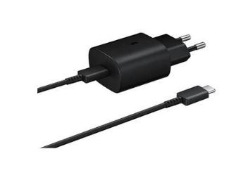 Lādētājs oriģināls Samsung Fast Charging (EP-TA800B) (25W) melns + USB-C kabelis