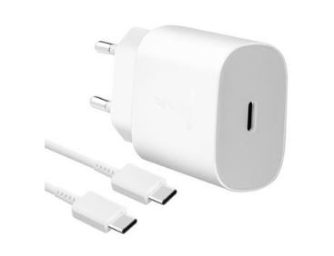 Lādētājs oriģināls Samsung Fast Charging (EP-TA800W) (25W) balts + USB-C kabelis