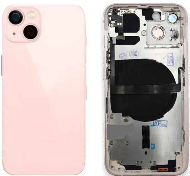 Baterijas vāciņš iPhone 13 Pink ar NFC uzlādes flex, mikrofonu oriģināls (lietots Grade B)