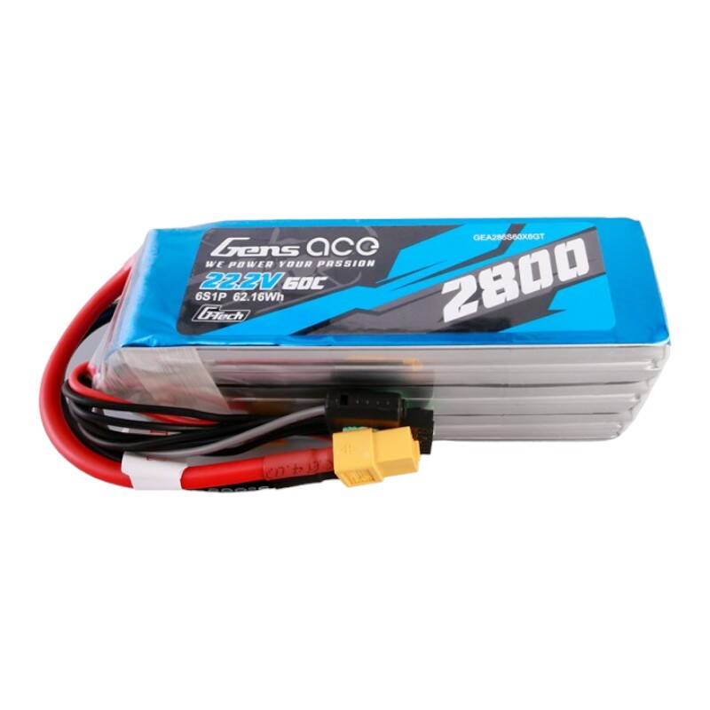 Gens ace G-Tech 2800mAh 22.2V 60C 6S1P LiPo akumulatoru bloks ar XT60 savienotāju