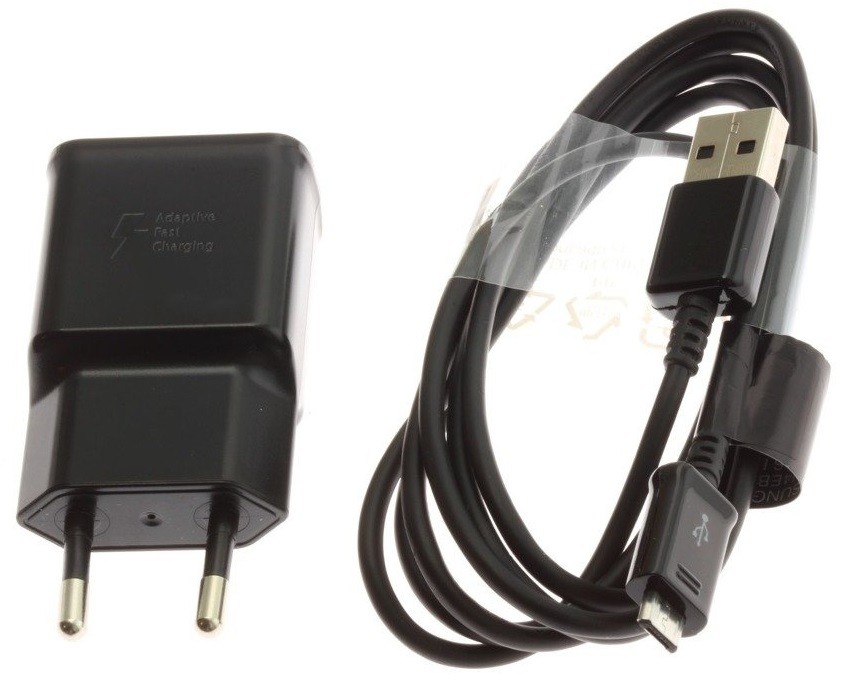 Lādētājs oriģināls Samsung Fast Charging (EP-TA200W) (15W) melns + microUSB kabelis
