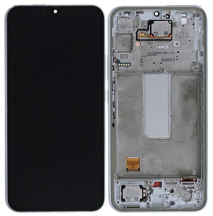 LCD ekrāns Samsung A346 A34 5G 2023 ar skārienekrānu un rāmi sudrabs oriģināls (used Grade A)