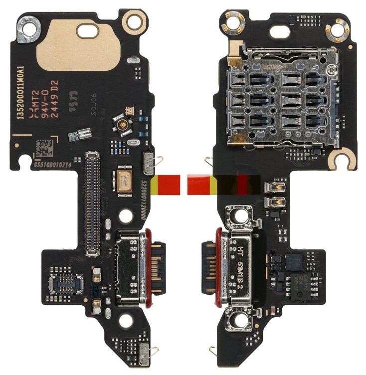 Elastīgais savienotājs Xiaomi Poco F7 Pro 5G ar uzlādes savienotāju un mikrofonu, SIM kartes kontaktu oriģināls (service pack)
