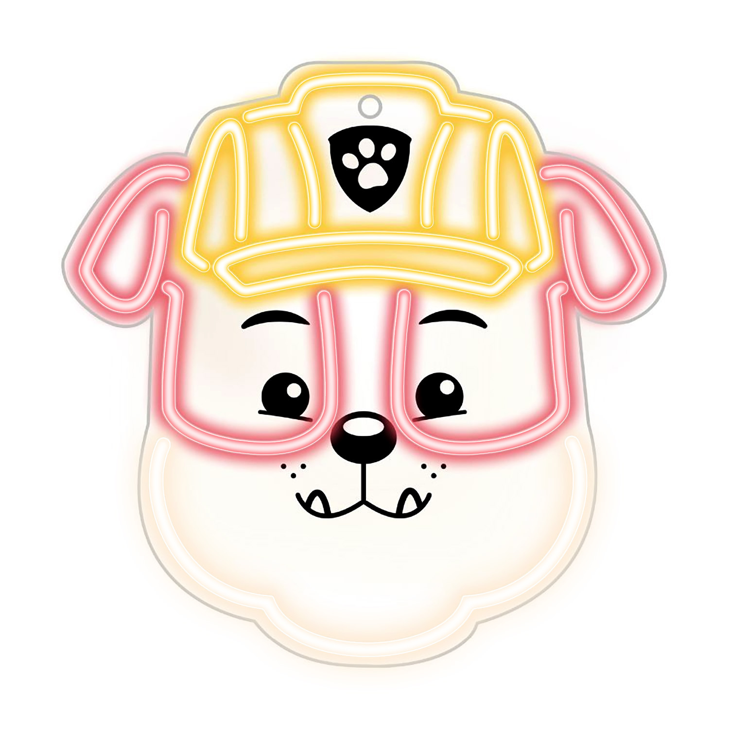 Piekarināms Paw Patrol LED neona gaismeklis uz organiskā stikla – Rubble OW-130446