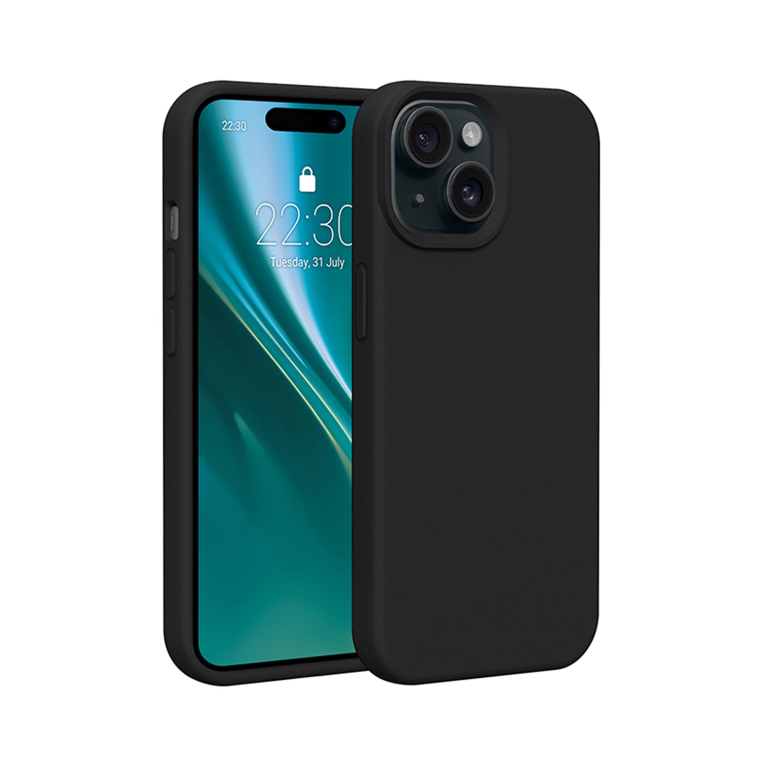 Silikona apvalks Etteri - iPhone 15 6,1" melns