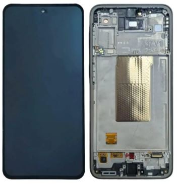 LCD ekrāns Samsung A376 A37 5G ar skārienjūtīgo ekrānu un rāmi, pelēkzaļā krāsā, oriģināls (servisa komplekts)