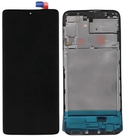 LCD ekrāns Samsung A245 A24 4G ar skārienjutīgo stiklu un rāmi Black oriģināls (service pack)