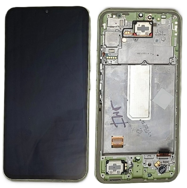 LCD экран Samsung A346 A34 5G 2023 с сенсорным экраном и рамкой Lime оригинал (used Grade B)