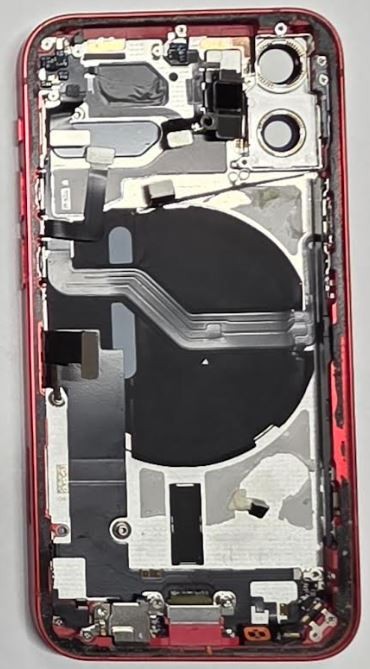 Baterijas vāciņš iPhone 12 mini Red ar NFC uzlādes flex, mikrofonu oriģināls (lietots Grade C)