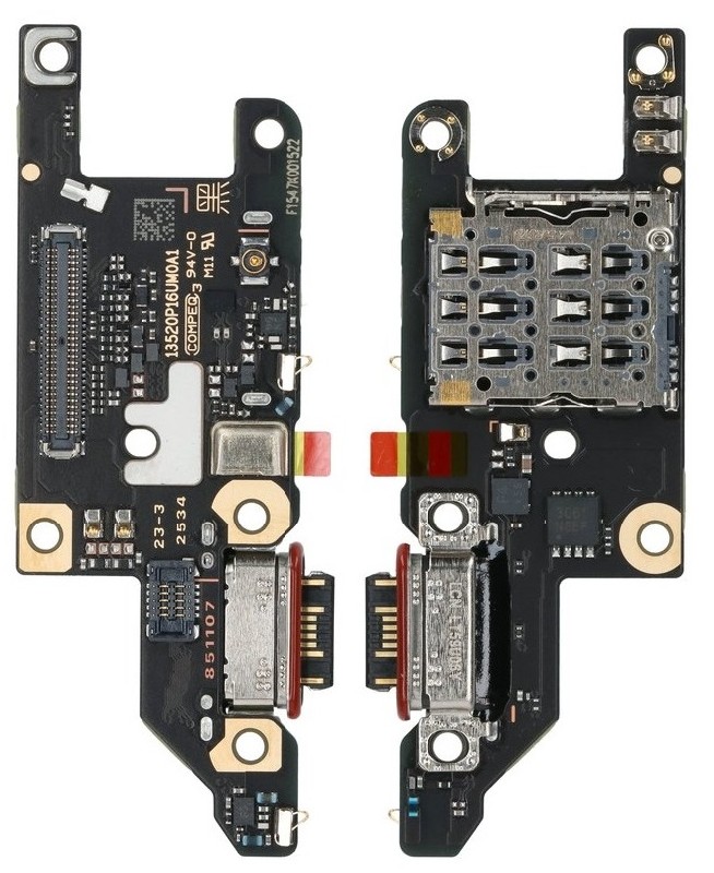 Flex Xiaomi Poco M8 Pro 5G ar uzlādes konektoru un mikrofonu, SIM kartes kontakts oriģināls (service pack)