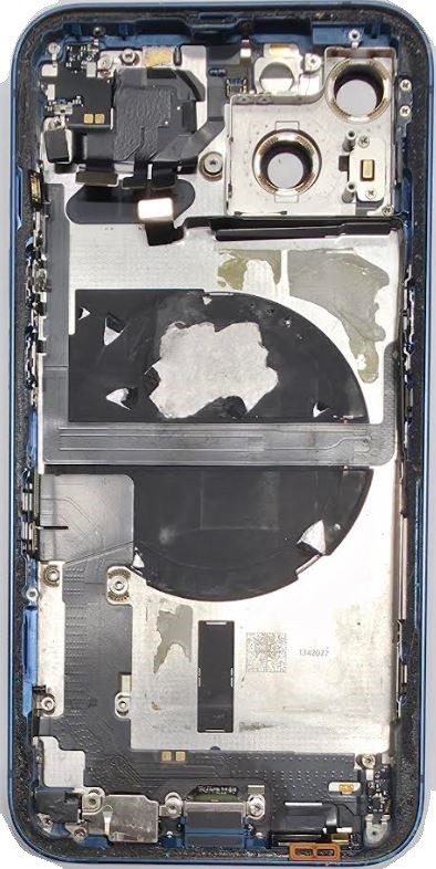 Baterijas vāciņš iPhone 13 Blue ar NFC uzlādes flex, mikrofonu oriģināls (lietots Grade C)