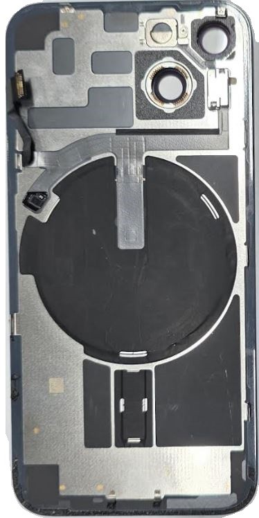 Baterijas vāciņš iPhone 14 Midnight (ar metāla rāmi un flex) oriģināls (lietots Grade B)