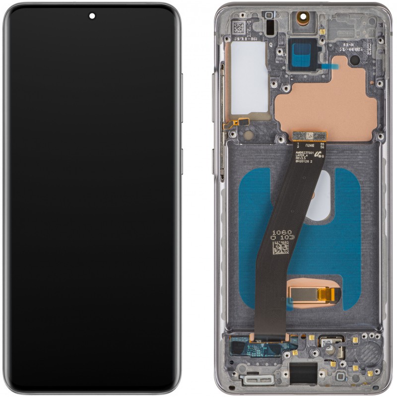 LCD ekrāns Samsung G981F/G980F S20 ar skārienekrānu un rāmi Cloud Blue oriģināls (saliktais service pack)