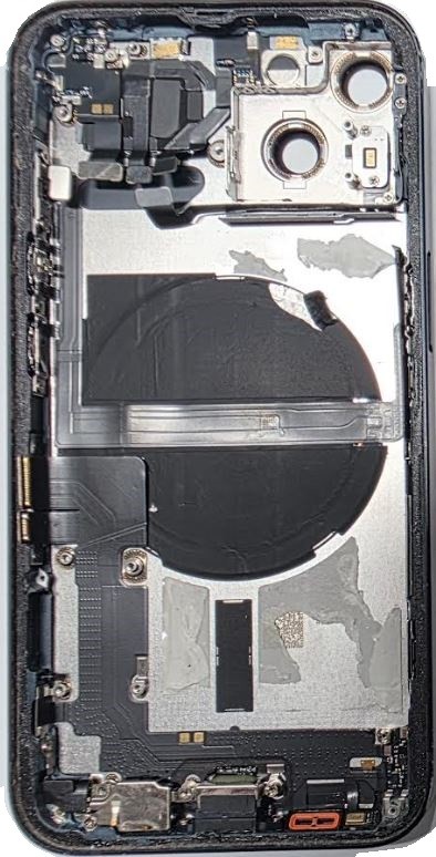 Baterijas vāciņš iPhone 13 Midnight ar NFC uzlādes flex, mikrofonu oriģināls (lietots Grade C)