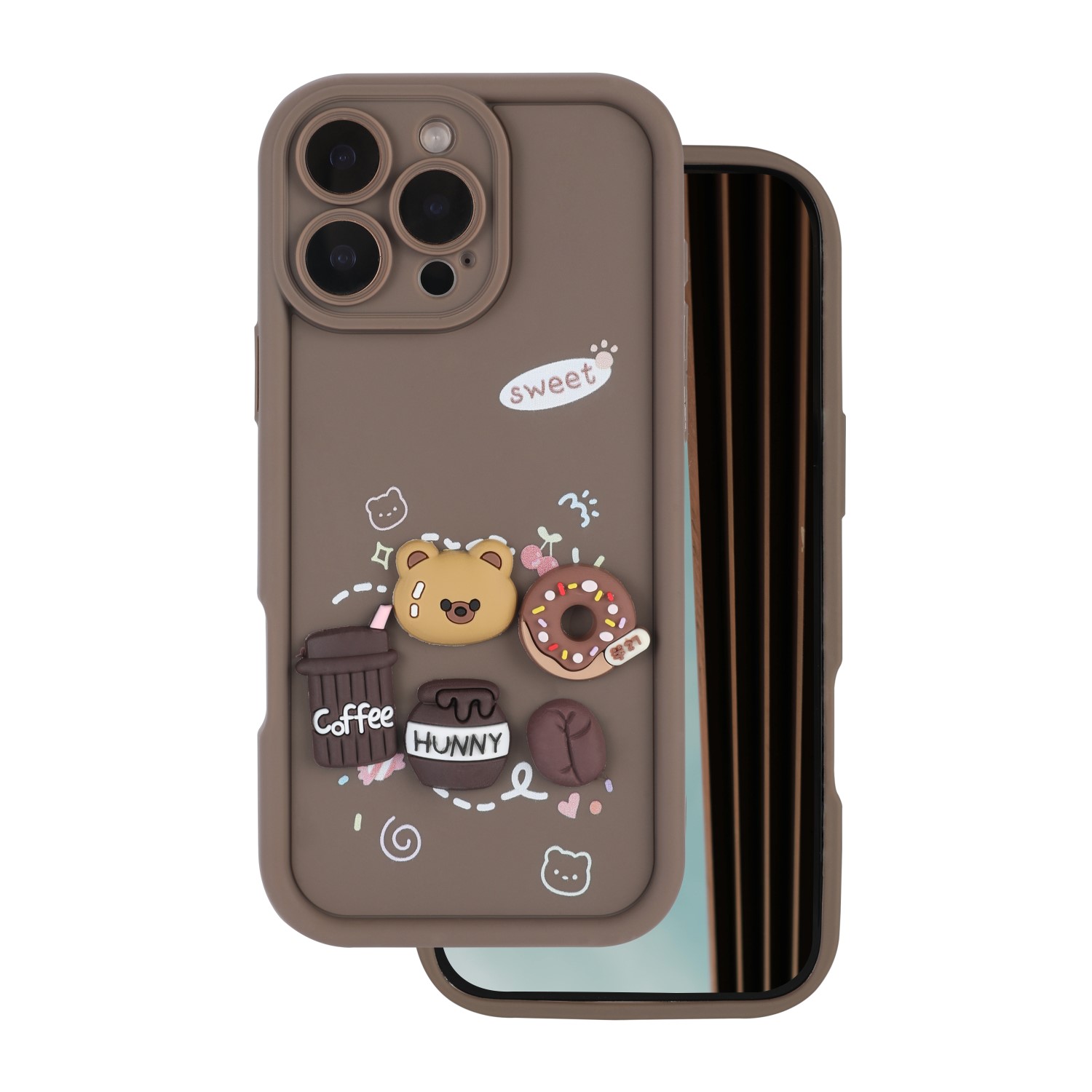 Maciņš Ultra Trendy 3D priekš iPhone 16 Pro 6,3" kafijas krāsas