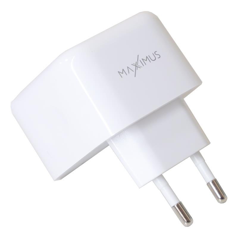 Sienas lādētājs MX THUNDER PD 35W, 2xUSB-C balts