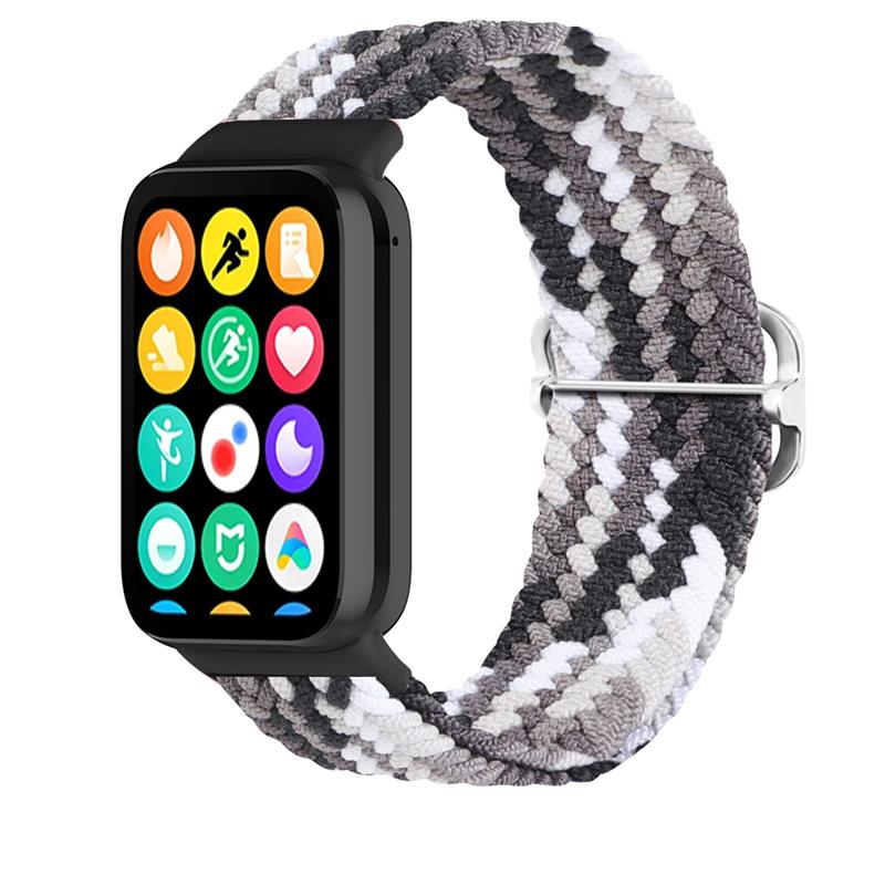 Плетеный ремешок Mi Band 8 Pro/M8 Pro (12) черно-белый