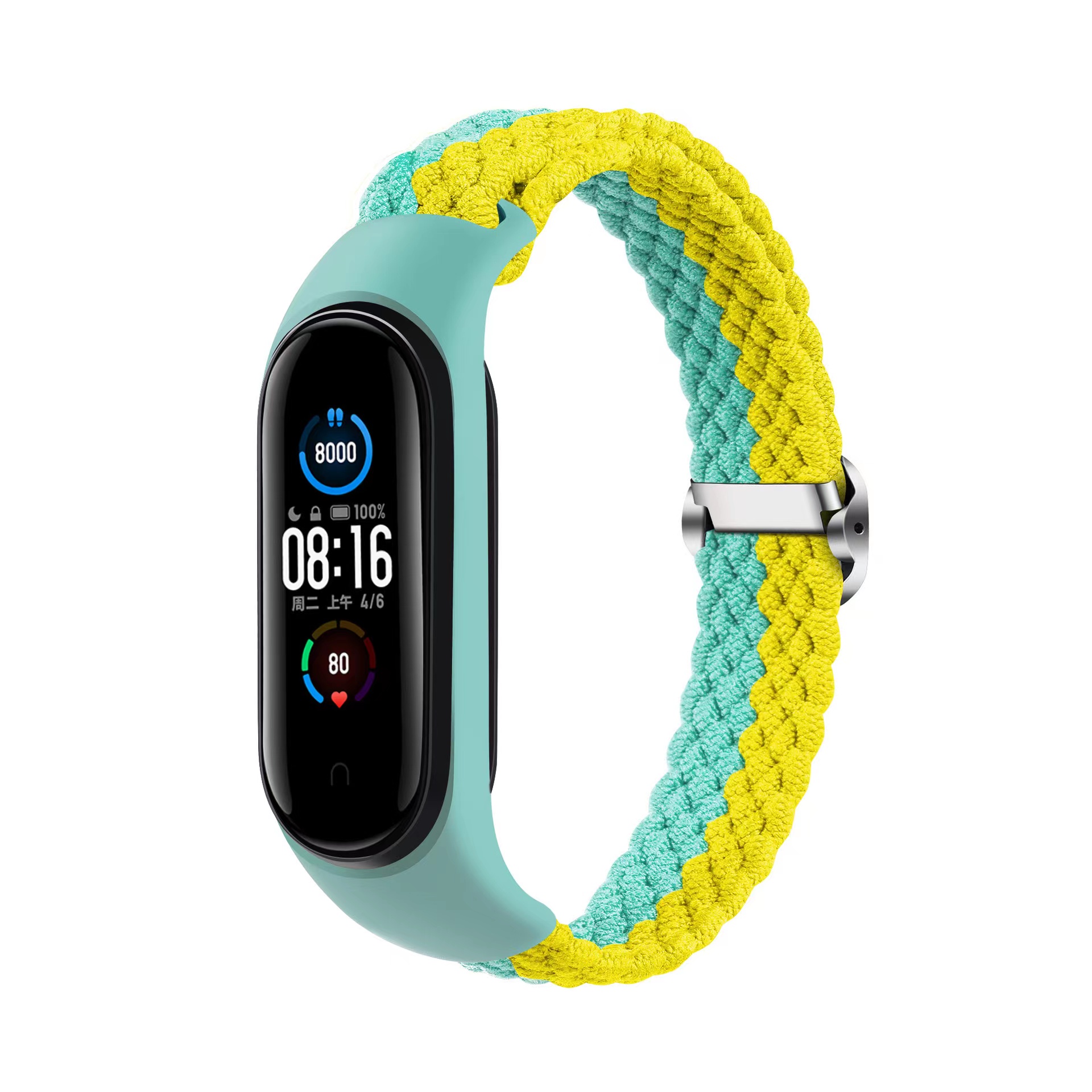 Плетеный ремешок Smart Band M3/M4/M5/M6 мятно-желтый
