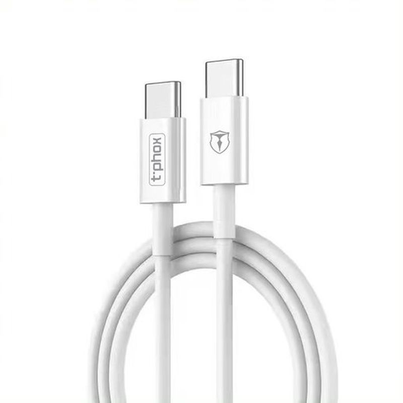 T-PHOX KABELIS GLARY LITE SĒRIJAS 3W 1M USB-C/USB-C BALTS