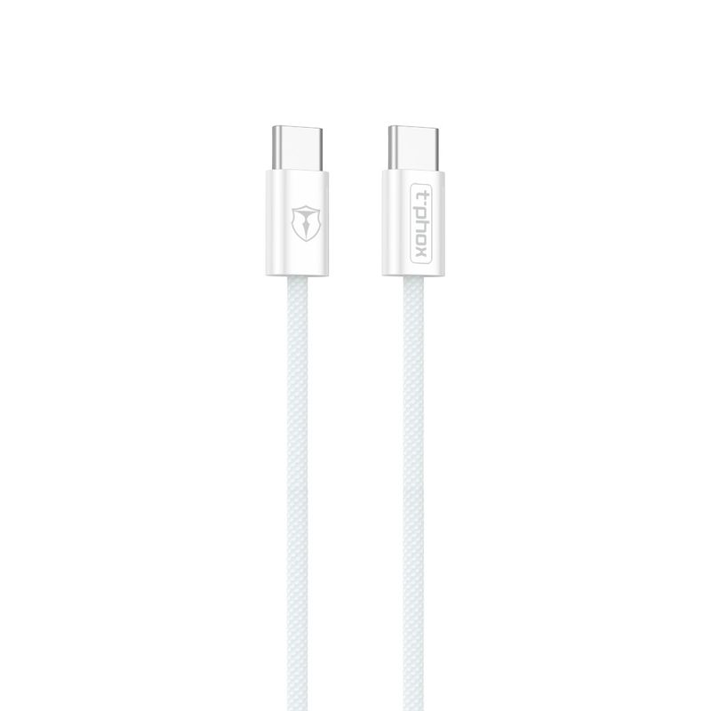 T-PHOX CC15 SĒRIJAS USB-C/USB-C KABELIS 60W 3A BALTS
