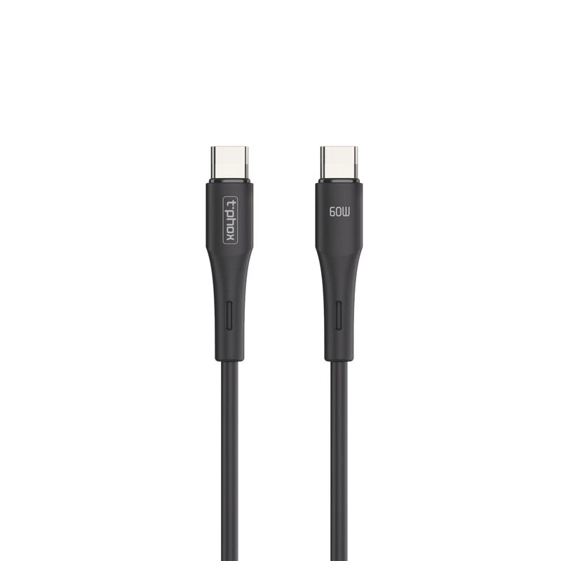 T-PHOX KABELIS GENTLE USB-C/USB-C 60W MELNS
