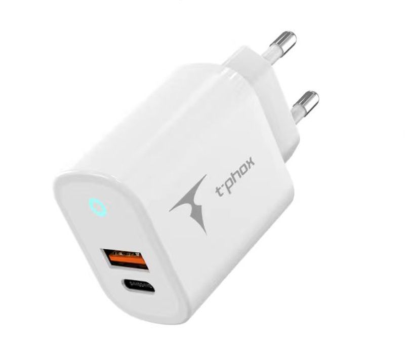 SIENAS LĀDĒTĀJS T-PHOX GLORY 45W USB/USB-C BALTS