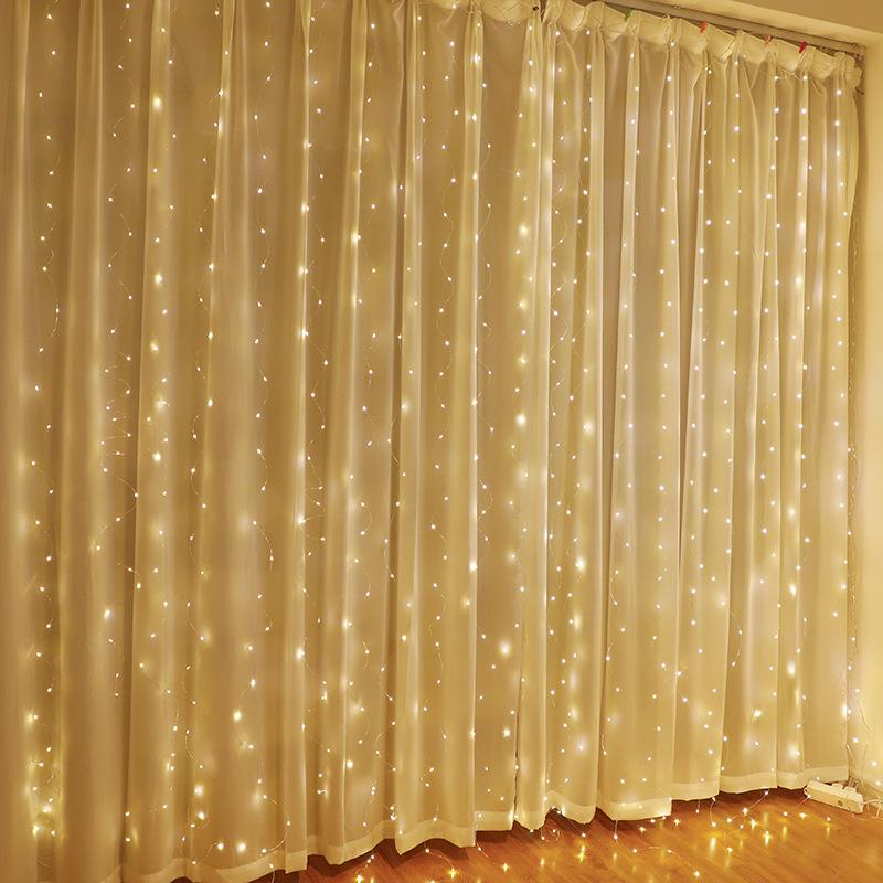 LED aizkars (100 LED spuldzītes) 3Mx1M silti balts