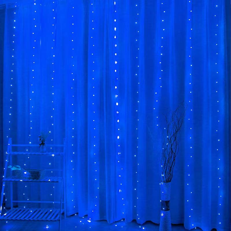 LED aizkars (300 LED spuldzītes) 3Mx3M zils