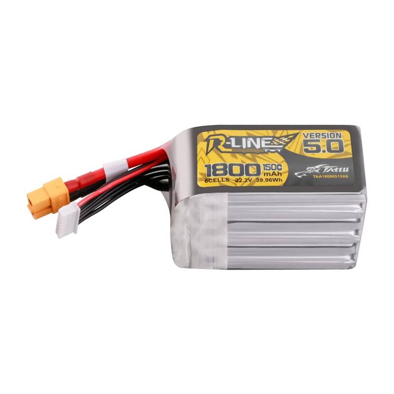 Lipo Tattu R-Line Version 5.0 1800mAh 22.2V 150C 6S akumulators ar XT60 savienotāju