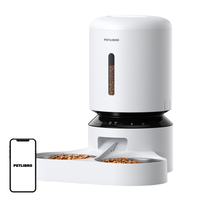 Petlibro Granary barības dozators ar dubulto bļodu, Wifi, 5L (balts)
