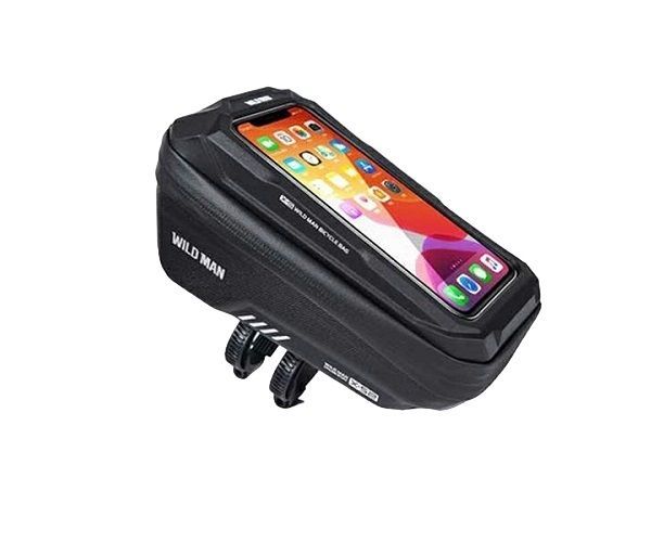 WILDMAN ceļojumu soma velosipēda rāmim ar rāvējslēdzēju, 1L (4 "- 7"), XS2, melna