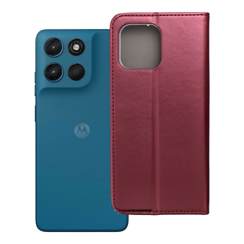 SMART MAGNETO Book maciņš priekš Motorola G57 POWER - bordo