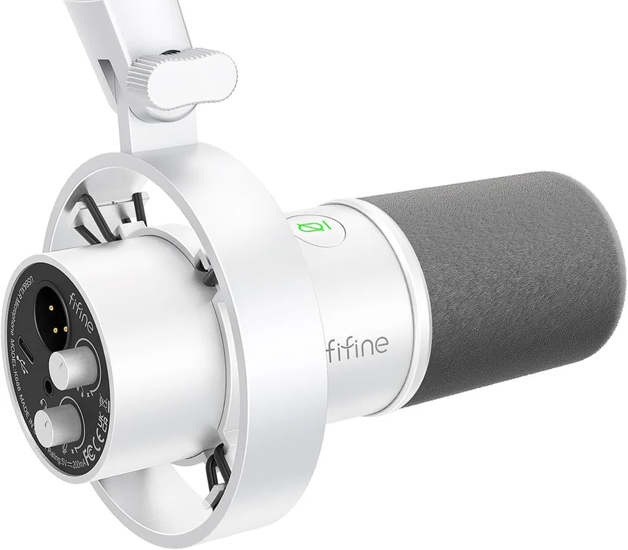 Fifine K688W dinamiskais mikrofons (balts)