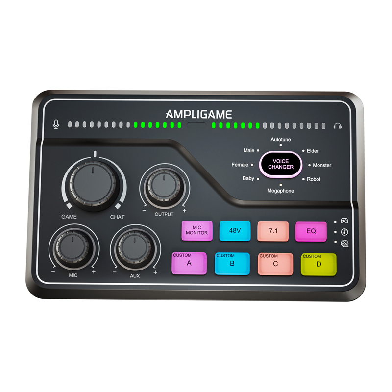 Fifine SC8 RGB spēļu mikseris (melns)