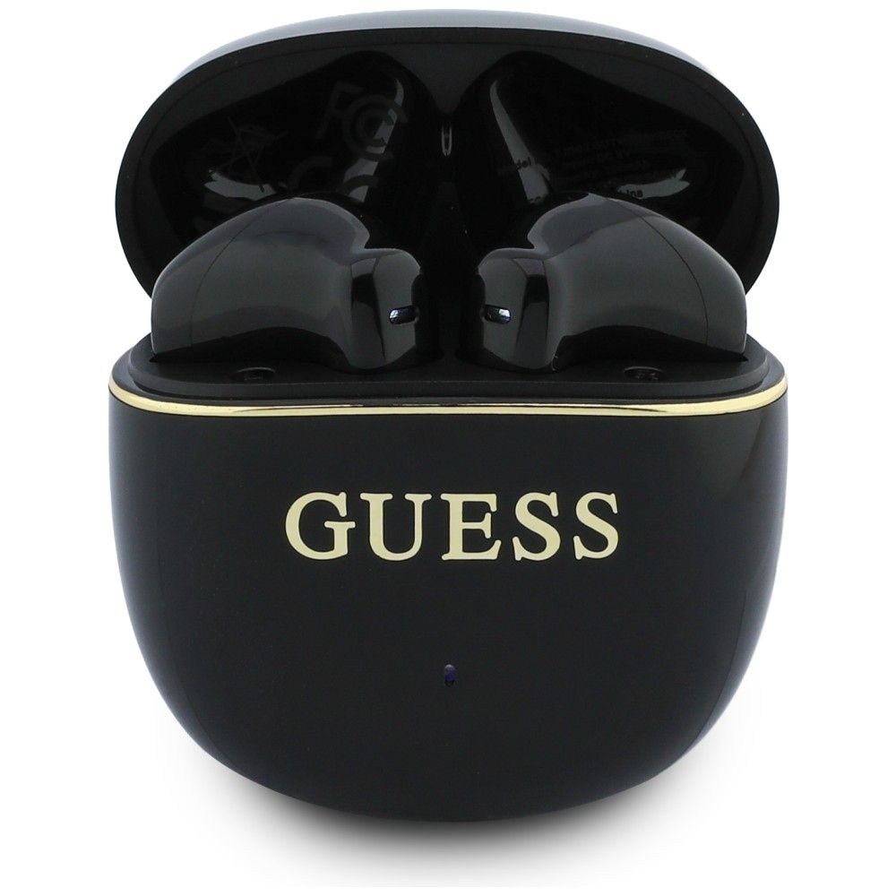 Bezvadu TWS austiņas Guess Glossy Gold Line Classic, melnas