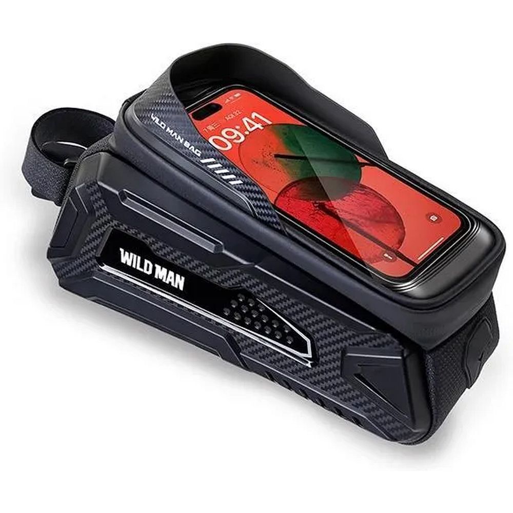 WILDMAN ceļojumu soma velosipēda rāmim ar rāvējslēdzēju, 2L (4 "- 7"), M30, melna