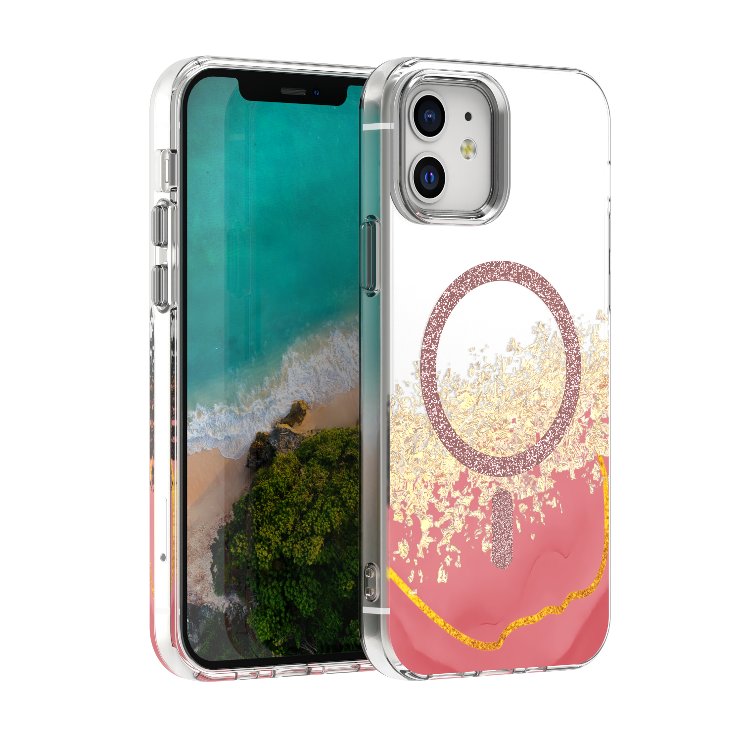 Чехол Epoxy Mag для iPhone 12 / 12 Pro 6,1" розовый