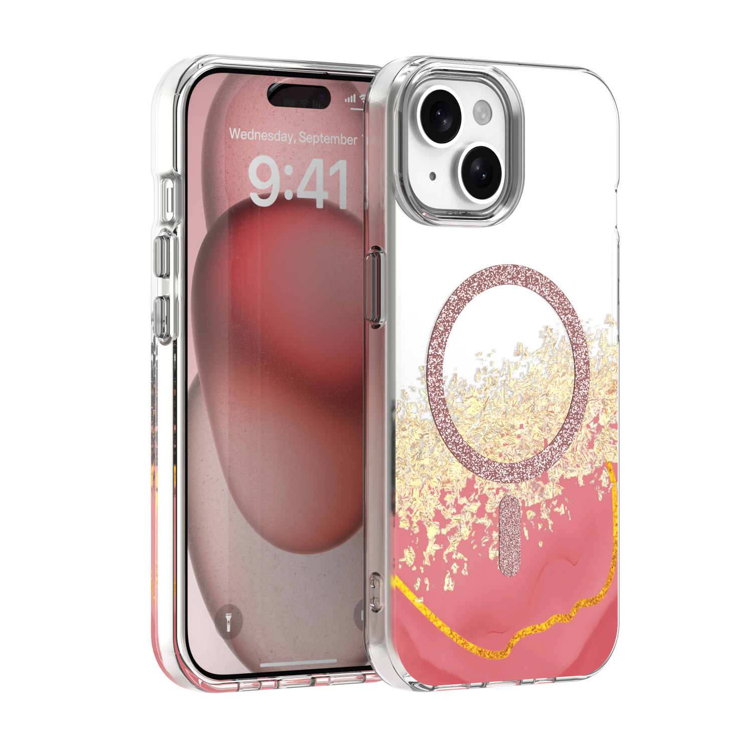 Epoxy Mag maciņš iPhone 13 / 14 6,1" rozā