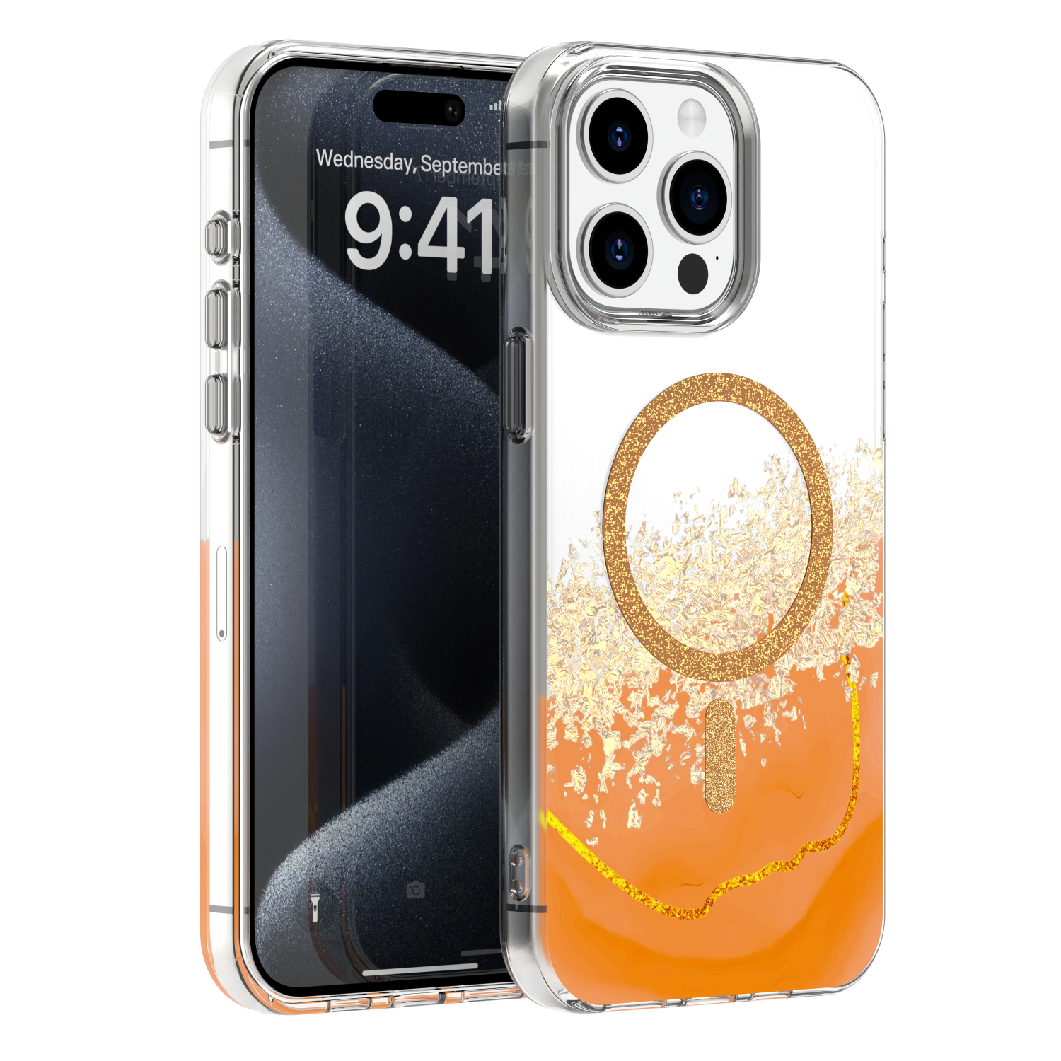 Epoxy Mag case for iPhone 15 Pro 6,1" orange