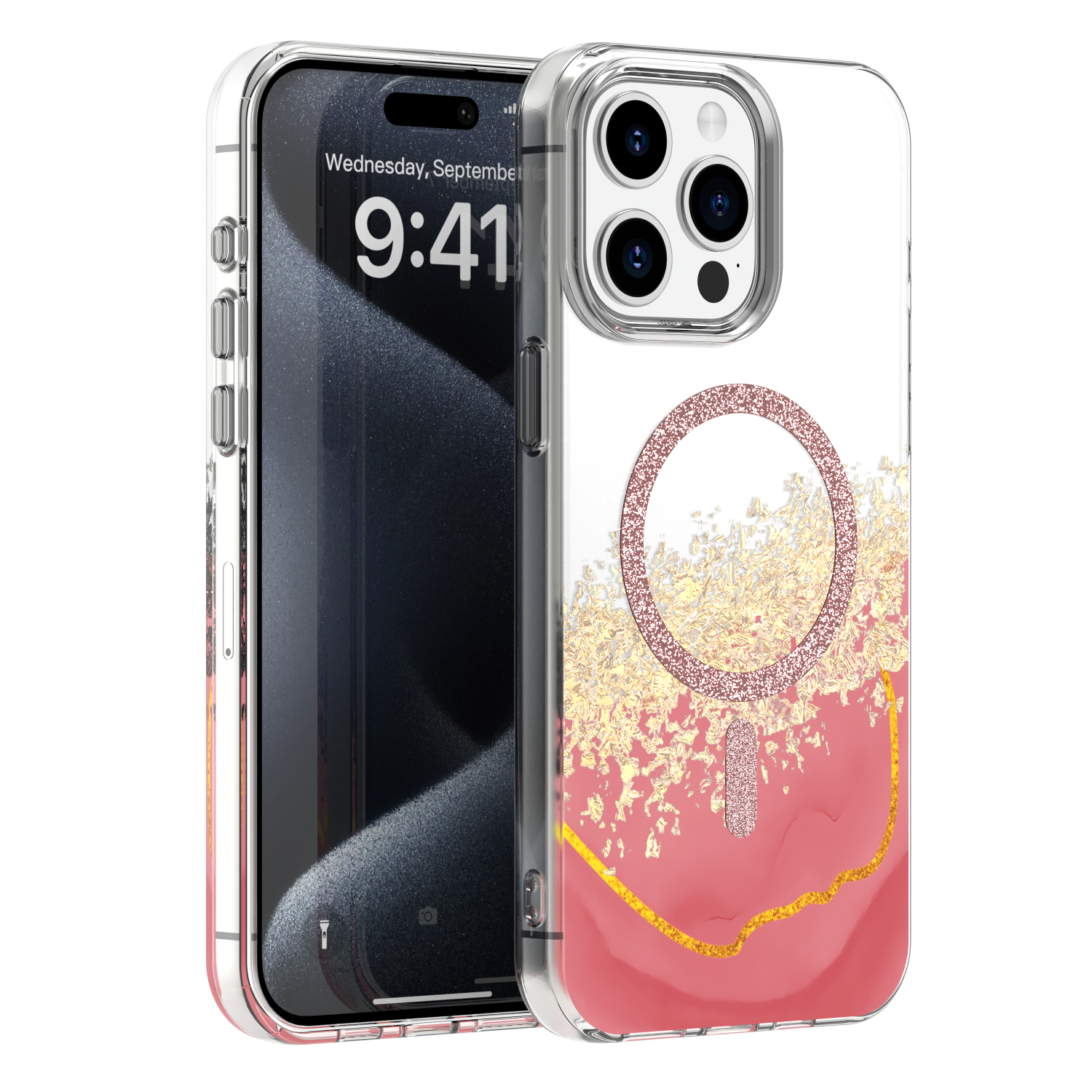 Epoxy Mag maciņš iPhone 14 Pro 6,1" rozā