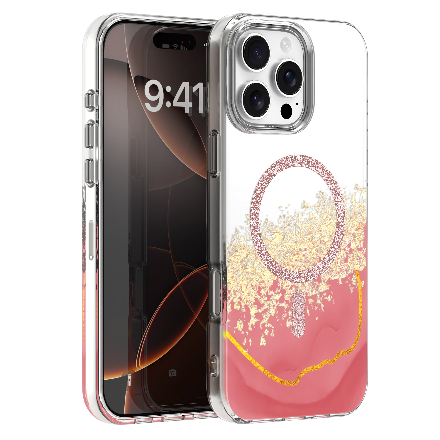 Epoxy Mag maciņš iPhone 16 Pro 6,3" rozā