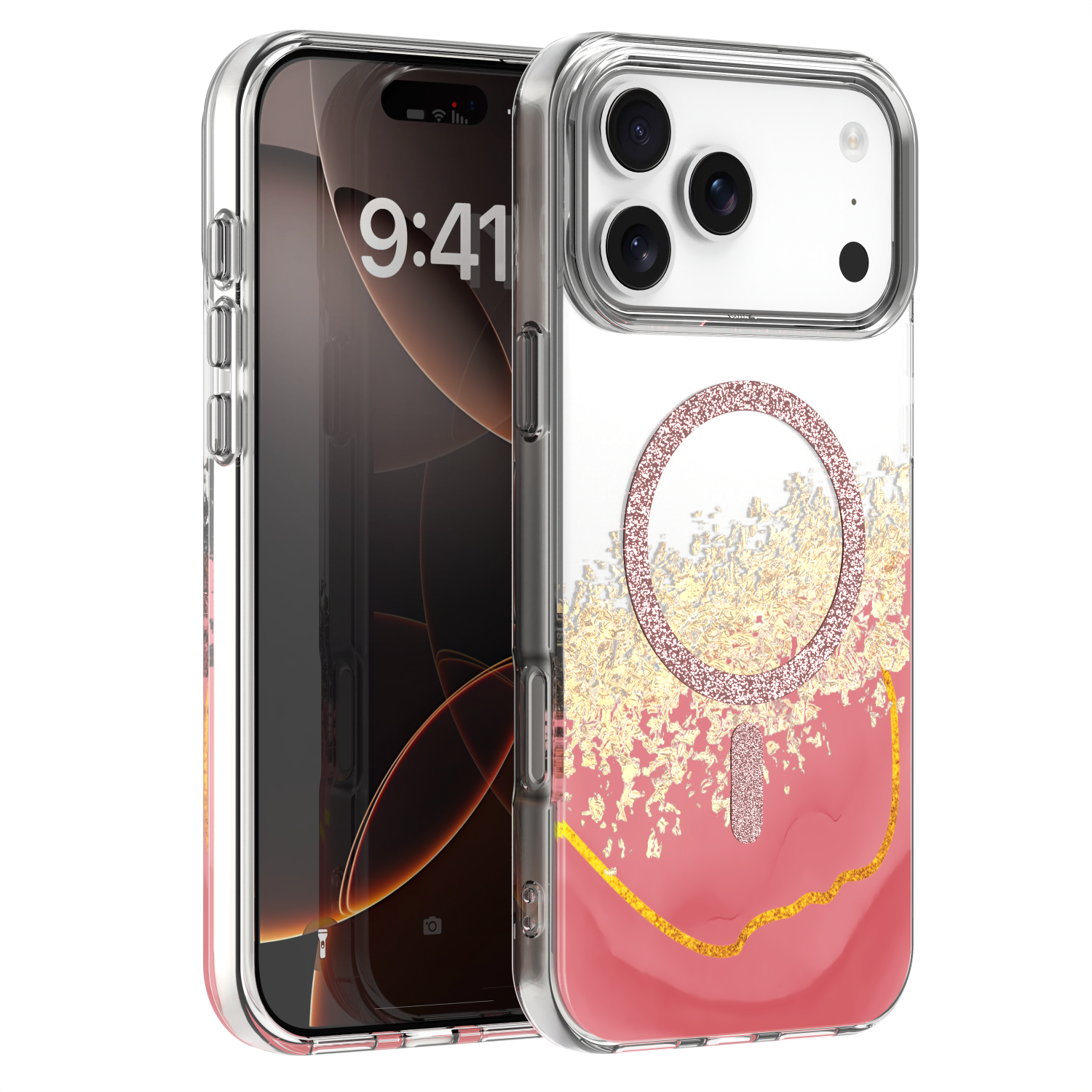 Чехол Epoxy Mag для iPhone 17 Pro Max 6,9'' розовый