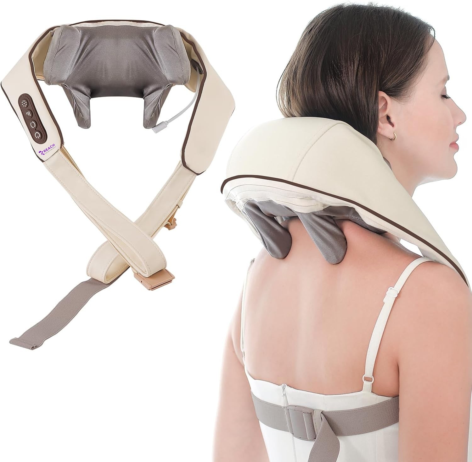 Shiatsu kakla masāžas ierīce ar sildīšanas funkciju Reach KN01