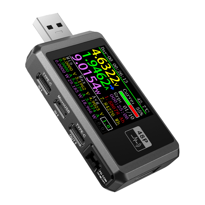 FNIRSI FNB48P USB porta testeris, melns