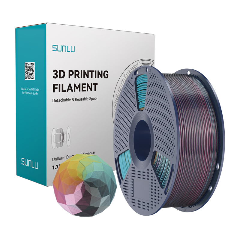 Sunlu PLA+ Silk Forth-Color Filament (red-yellow-green-black)