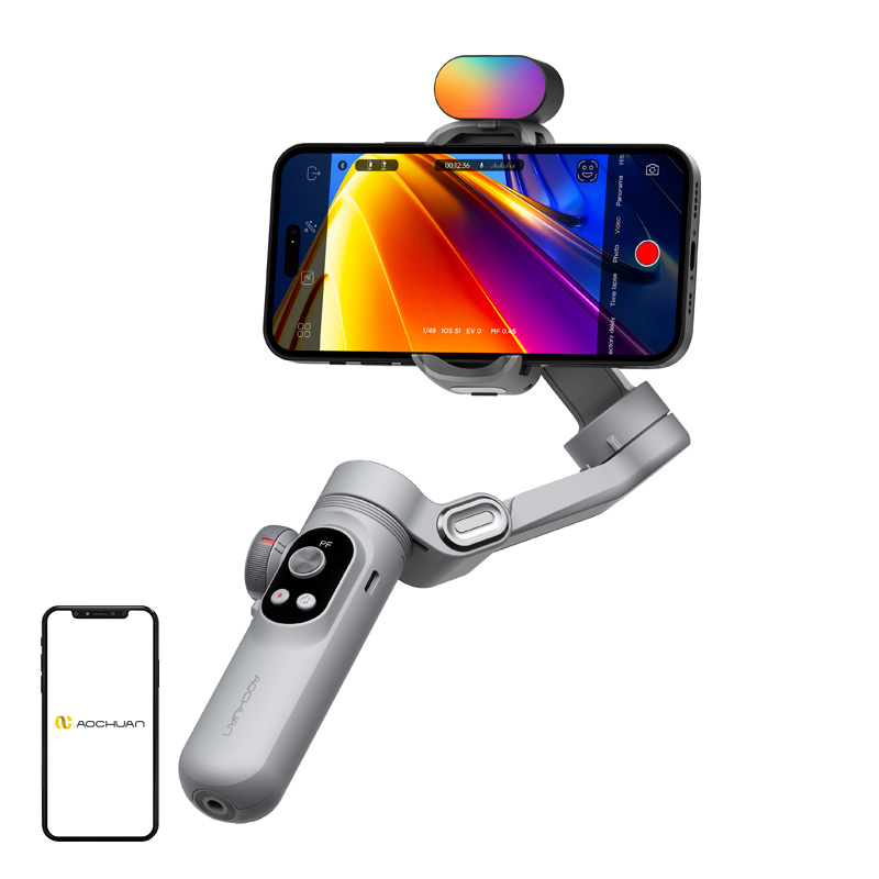 AOCHUAN X Pro стабилизатор с RGB-подсветкой (серый)