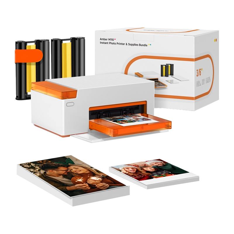 Портативный фотопринтер Liene Amber M110 4x6" с 60 листами фотобумаги 4x6"