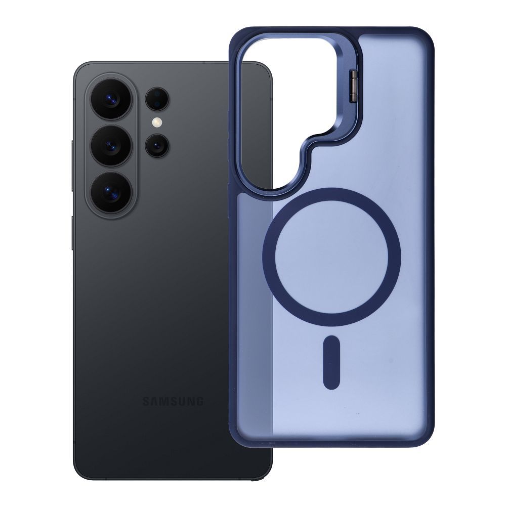 Maciņš priekš Samsung S26 ULTRA Forcell F-Protect Shadow Stand Premium saderīgs ar MagSafe tumši zils