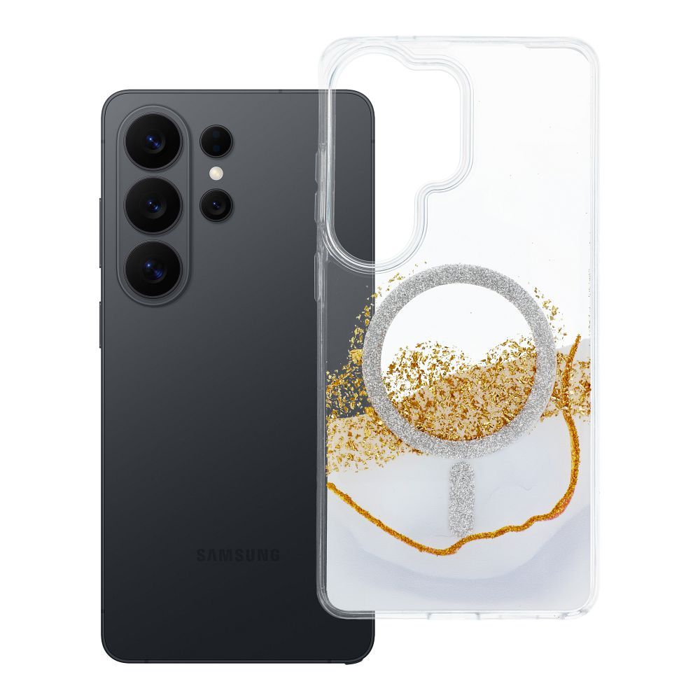 Ar MagSafe saderīgs Golden maciņš Samsung S26 ULTRA, balts